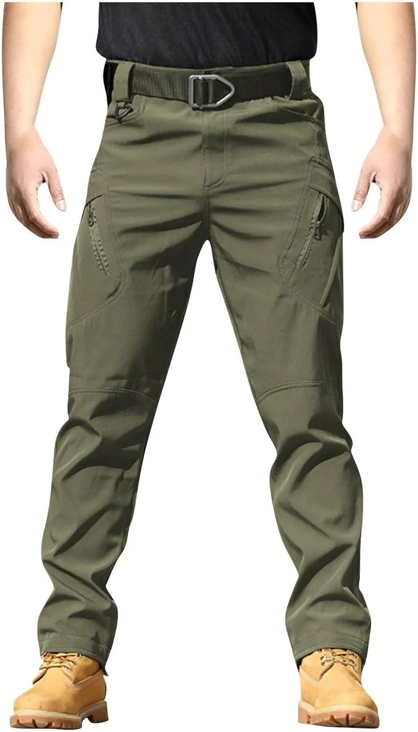 Cargo Pants for Men Water Resistance Relaxed Fit Waterproof Hiking Pants Outdoor Fishing with Pockets