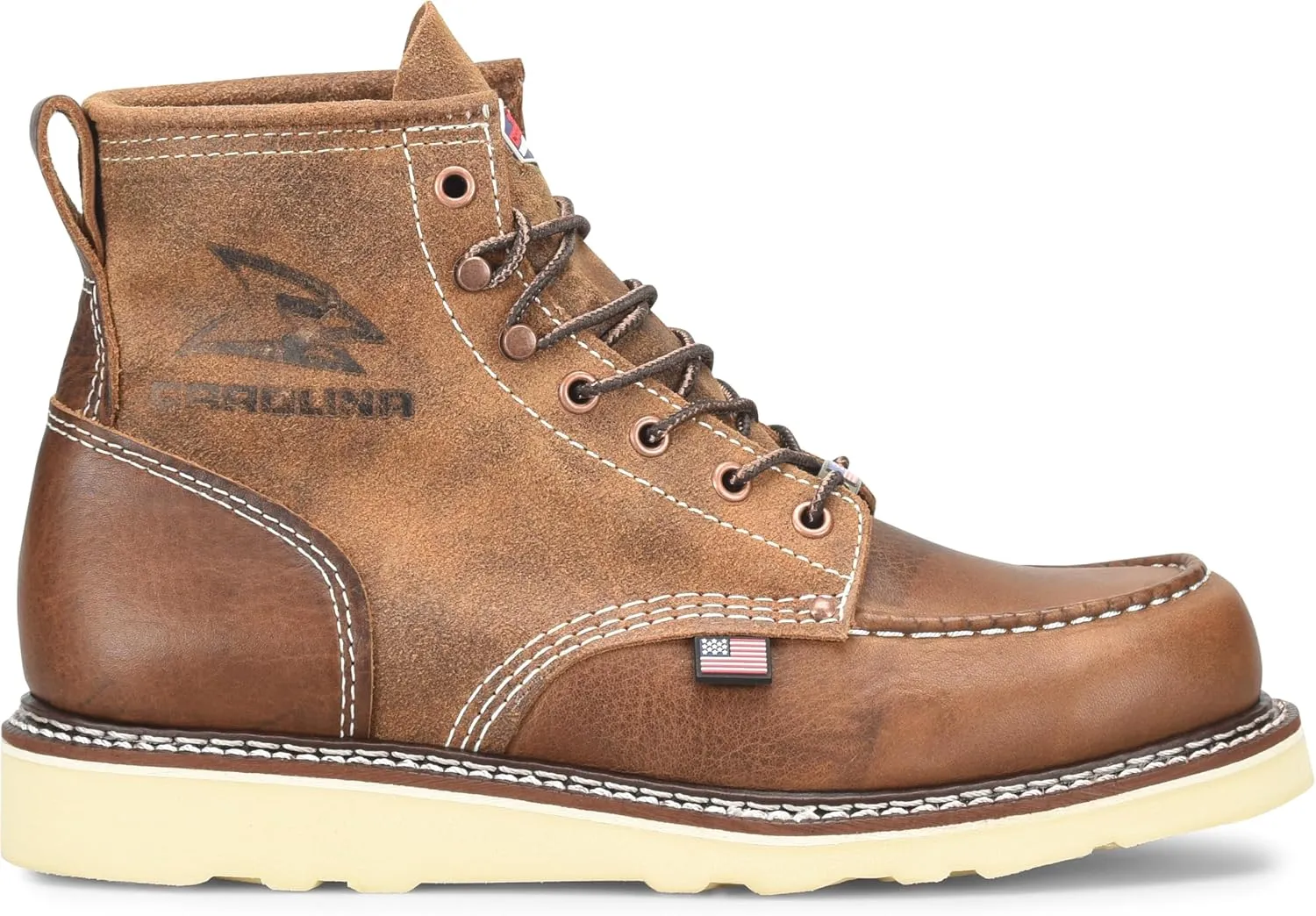 Carolina Men's 6" AMP Roughout Wedge Work Boot - Durable, Slip-Resistant Sole, Comfortable Cushioning, Premium Leather