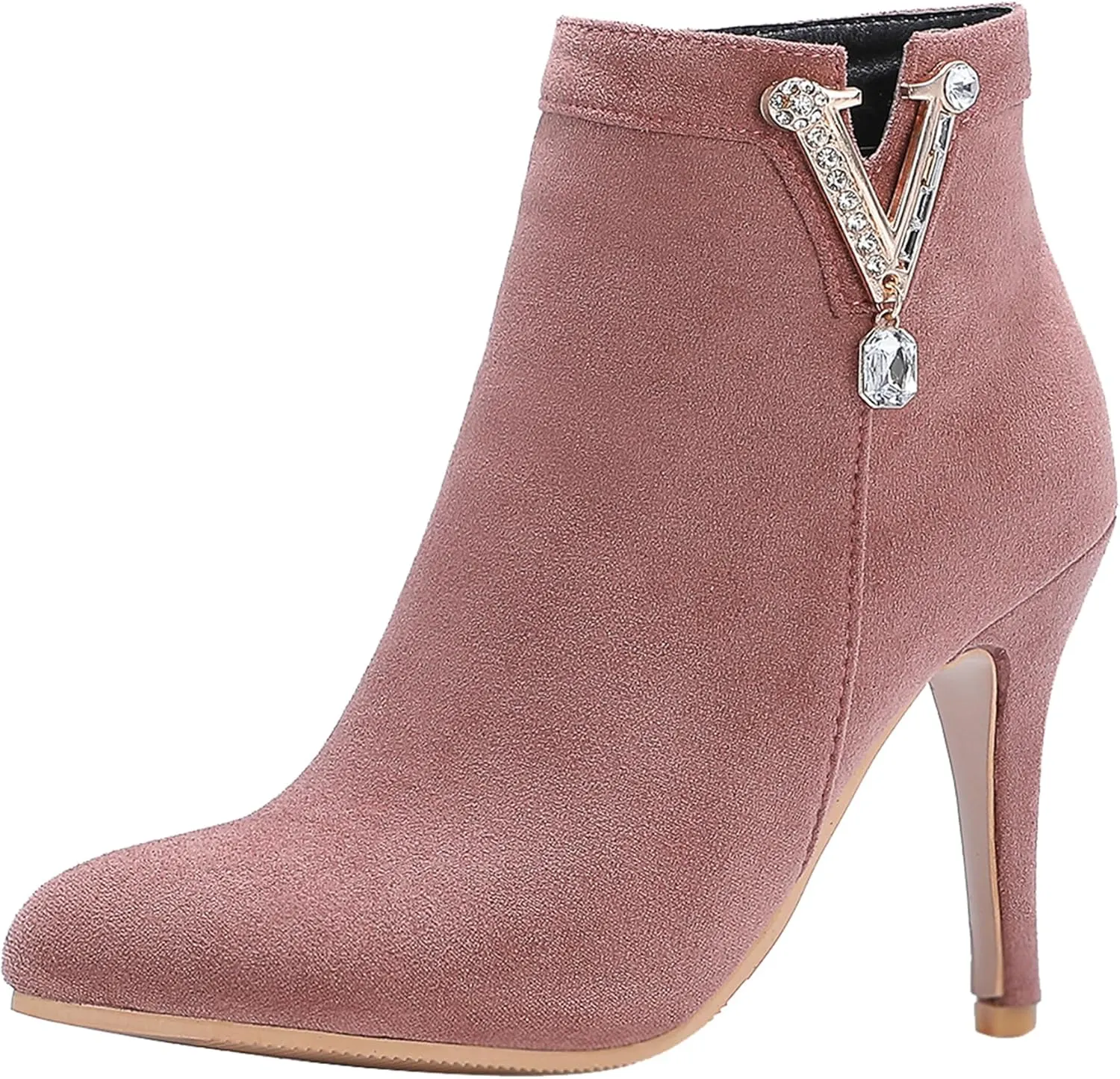 Gicoiz Women Pointed Toe Stiletto Heels Elegant Ankle Boots