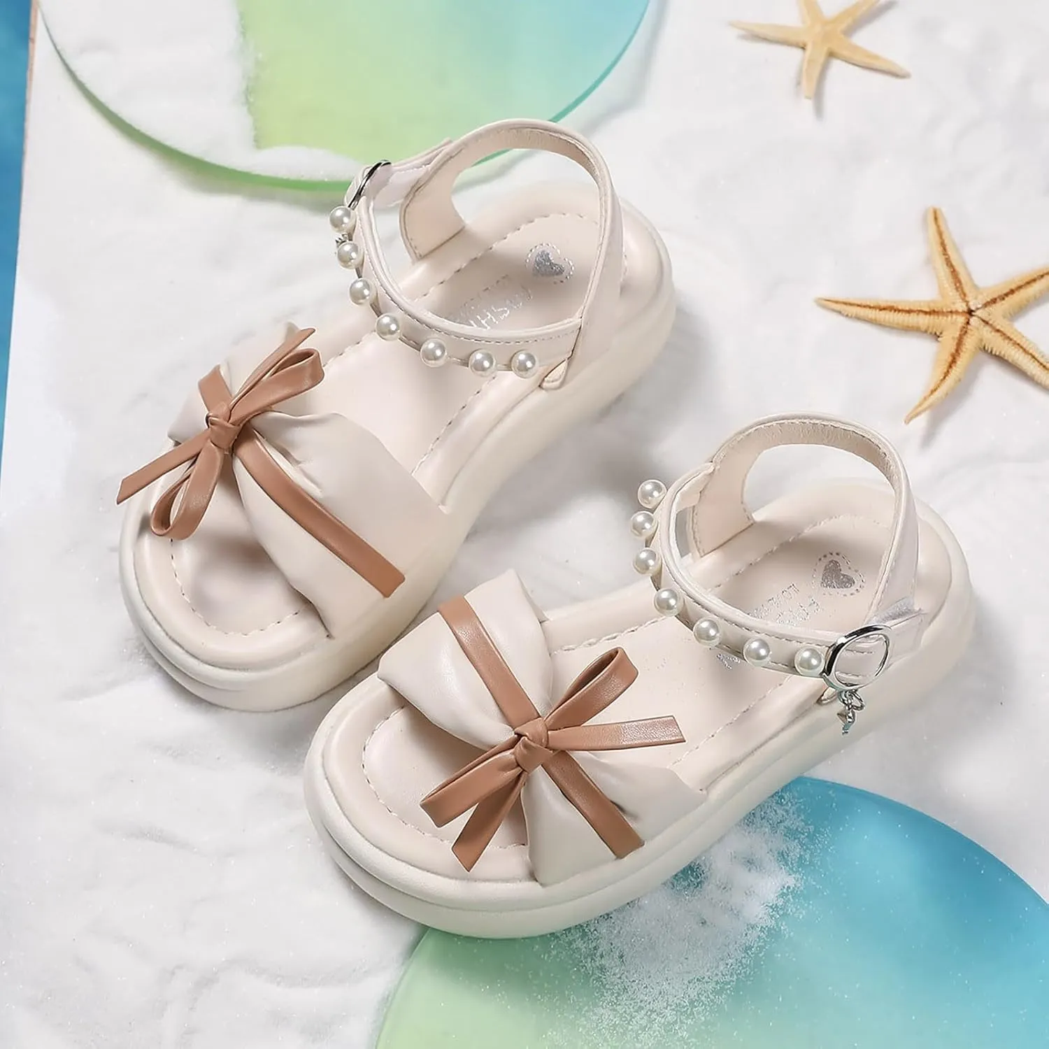 Girls Sandals Low Heel Shoes Comfortable Soft Sole Sandals Fashionable Open Toe Thick Sole Children