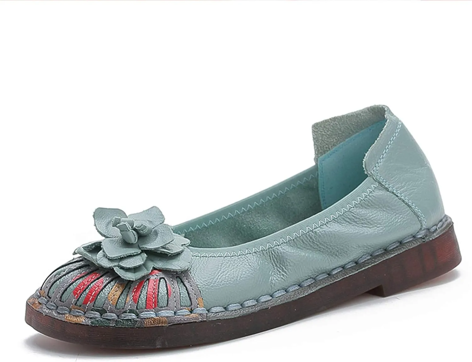Hee grand Women's Slip on Flats,Breathable Comfort Soft Walking Shoes Anti-Slip Driving Shoes Big Size