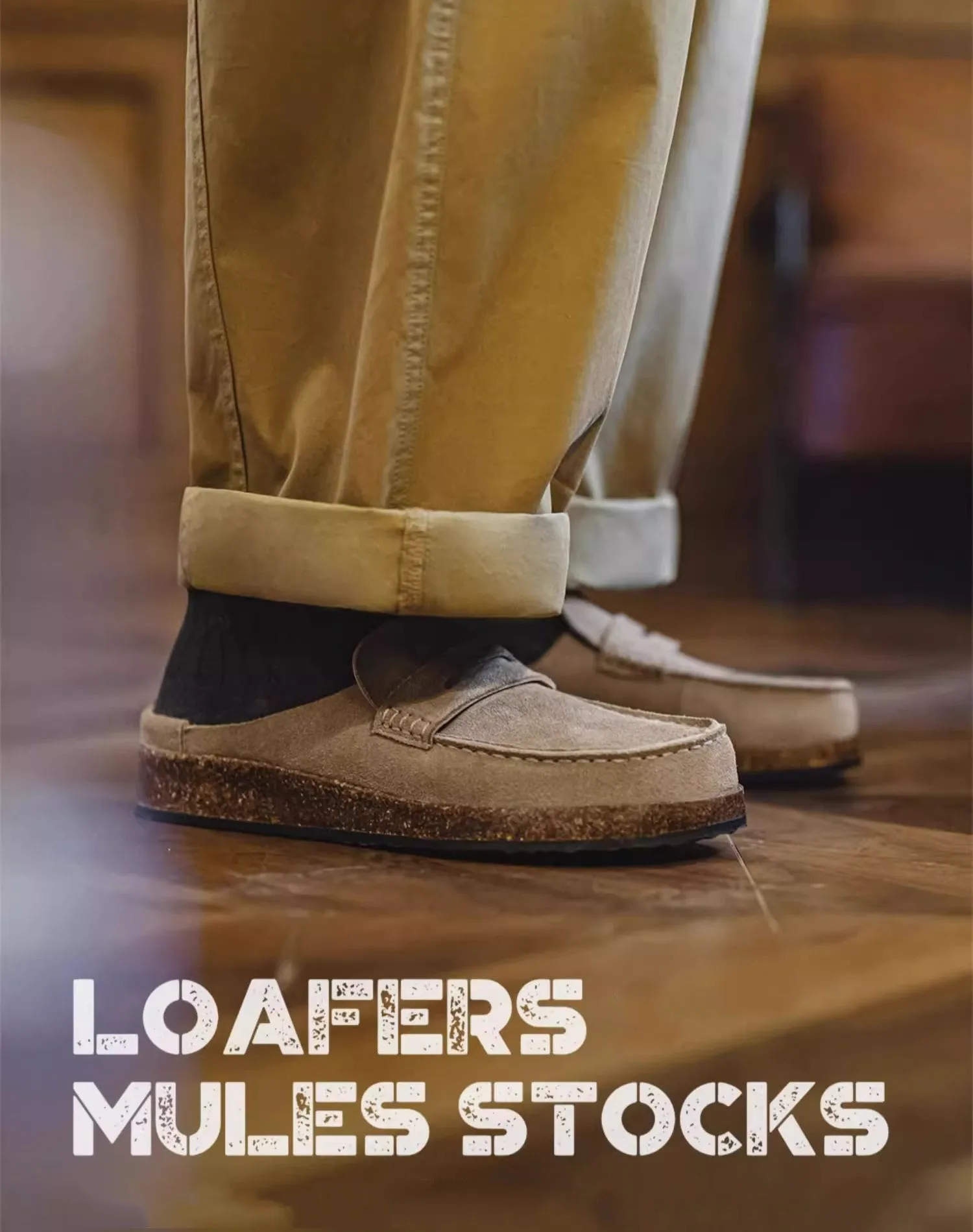 Loafer Mules Thick-Soled Slippers All-Match Indoor And Outdoor Men's Dress Shoes