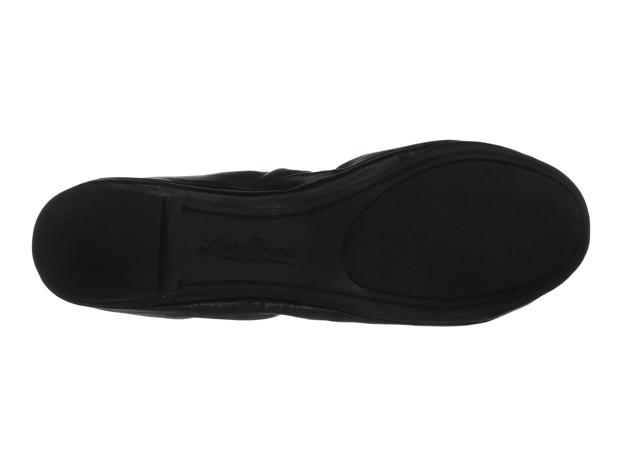 Lucky Brand Emmie Leather Ballet Flats Shoes BLACK (10, BLACK, Wide)