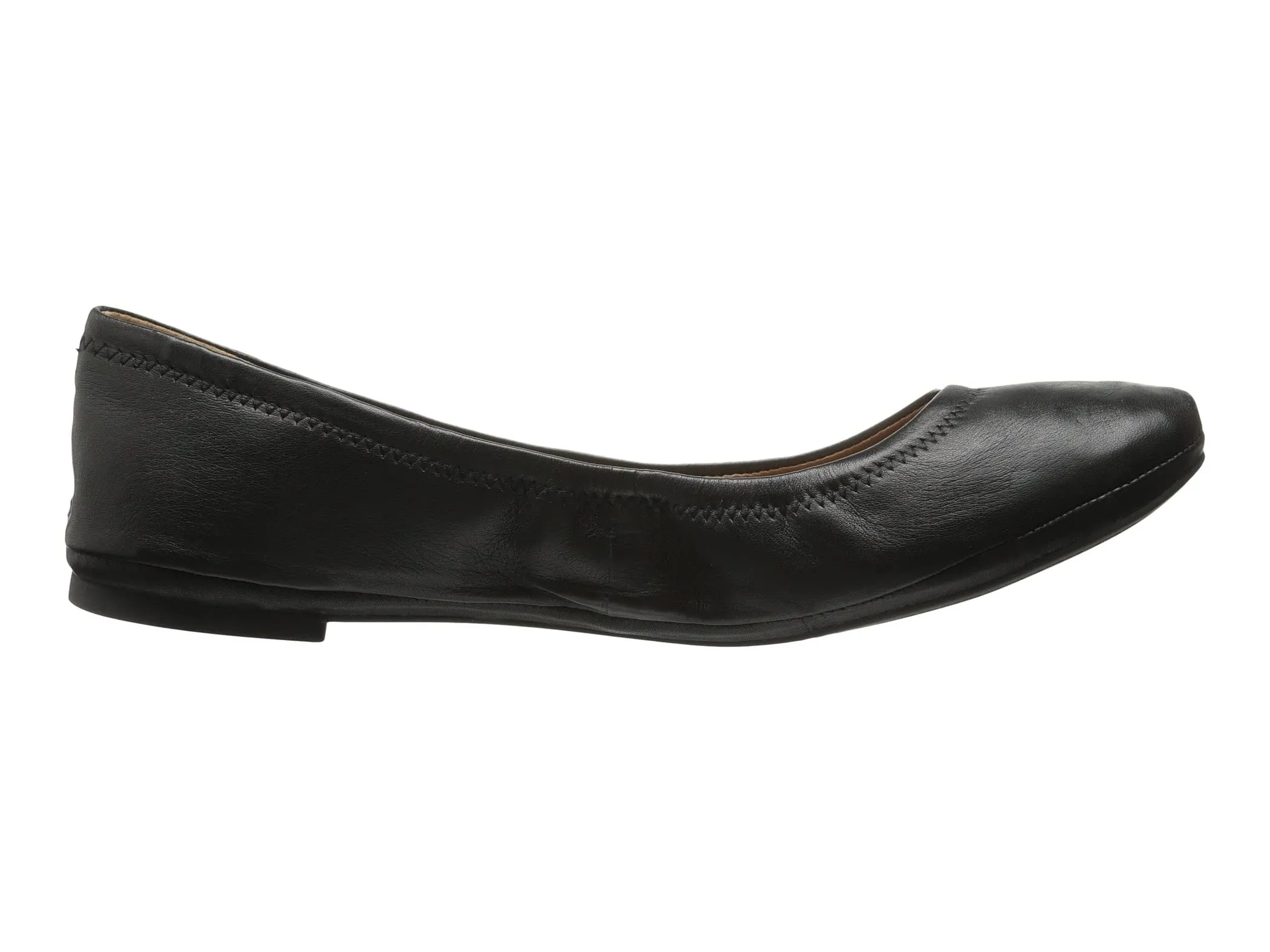 Lucky Brand Emmie Leather Ballet Flats Shoes BLACK (10, BLACK, Wide)