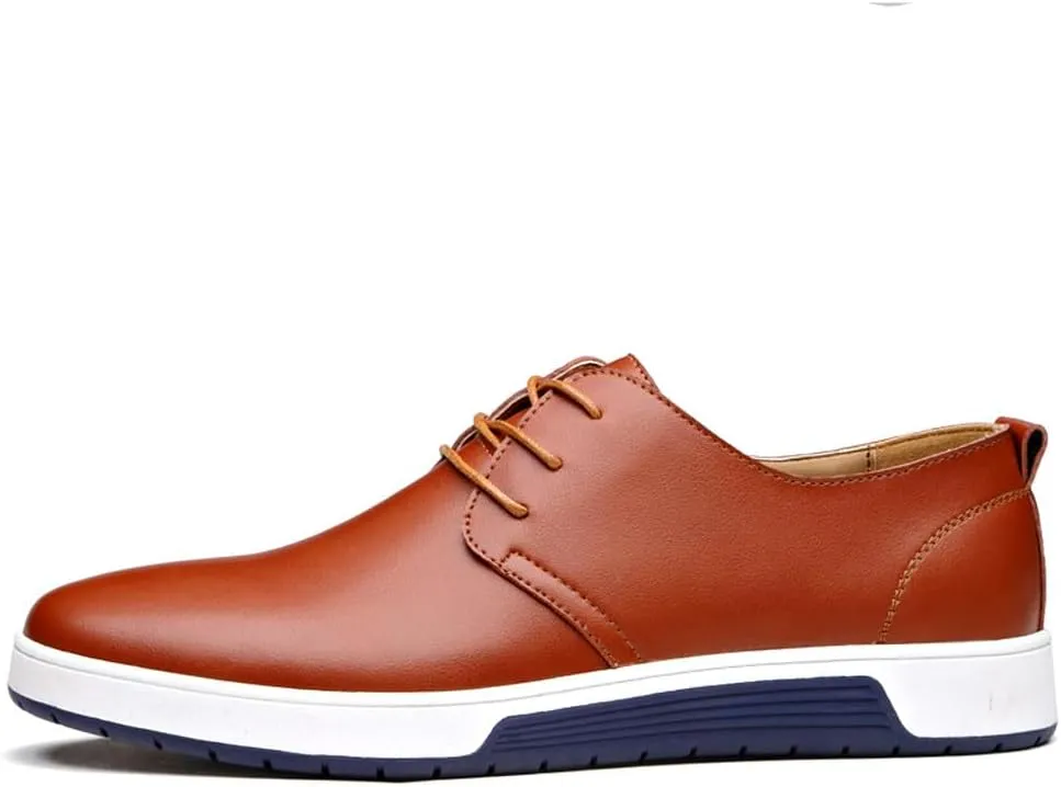 Men's Stylish Lace Up Oxford Sneakers Comfortable Casual Walking Business Driving Dress Shoes