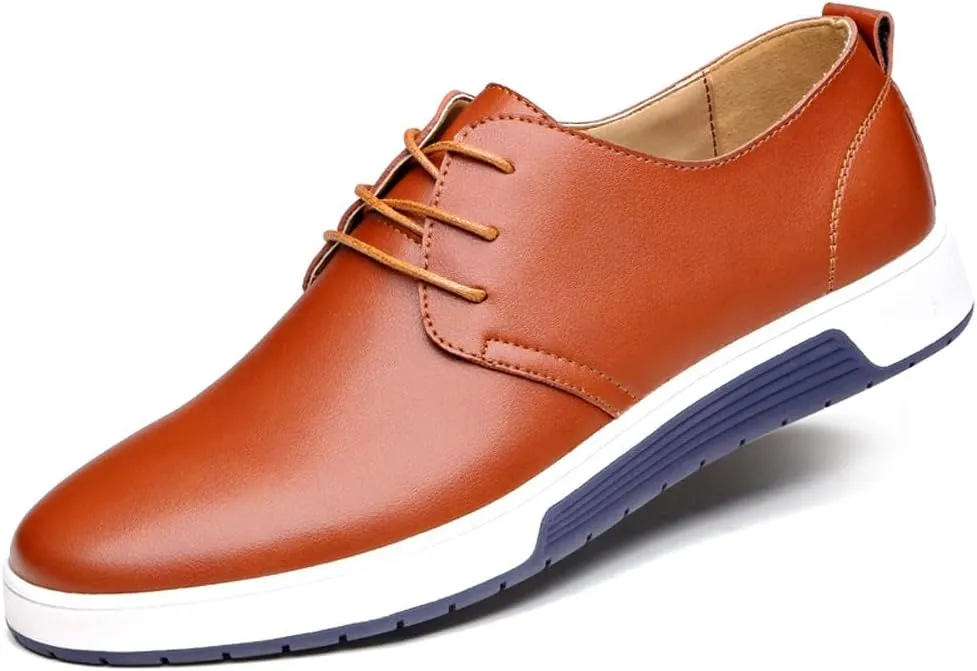 Men's Stylish Lace Up Oxford Sneakers Comfortable Casual Walking Business Driving Dress Shoes