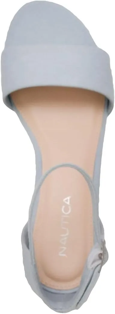 NAUTICA Women's Ankle Strap Low-Chunk Pump Sandal: Elegant Low-Block Heel Dress Shoe for Stylish Comfort-Yona