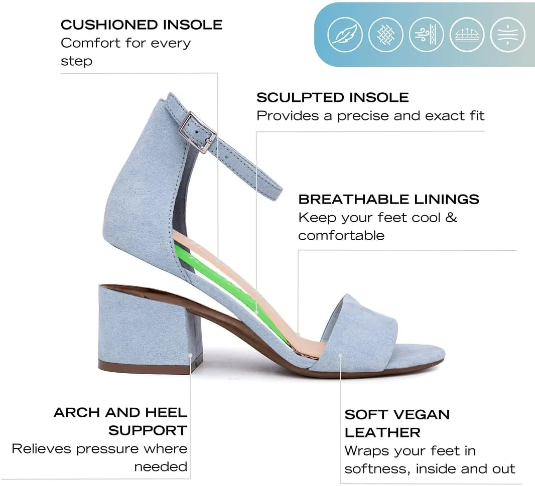 NAUTICA Women's Ankle Strap Low-Chunk Pump Sandal: Elegant Low-Block Heel Dress Shoe for Stylish Comfort-Yona