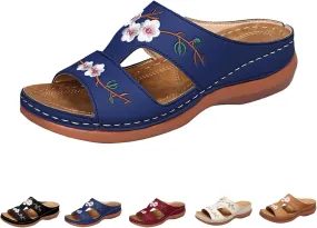 Orthopedic Sandals For Women Slip On Open Toe Soft Feetbed Flats Sandal Comfortable Walking Slippers Summer Arch Support Flip Flops Slip On Open Toe Soft Feetbed Flats Sandal