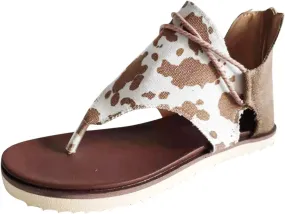 Sandals Women Retro Canvas Back Zipper Soft Cushion Flip Flops for Women Casual Summer Outdoor Womens Sandals