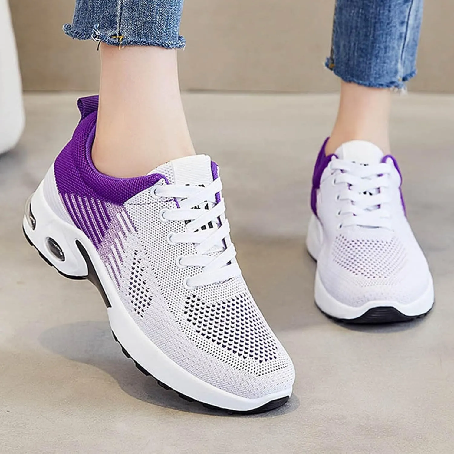 Women Orthopedic Sneakers Stylish Walking Shoes Non Slip Running Shoes Mesh Air Cushion Sneakers Comfortable Shoes