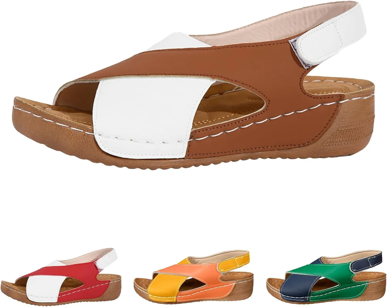 Womens Sandals Shoes Soft comfort Walking Summer Slide Shoes Open Toe Width Boho Beach Flat Slip On Sandles